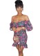 Summer Strapless Floral Ruched Bodycon Dress