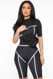 Summer Sports Black Bodycon Rompers
