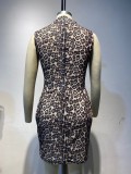 Summer Sleeveless Leopard Mini Dress
