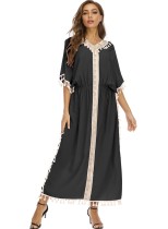 Summer Casual V-Neck Tassels Boho Dress