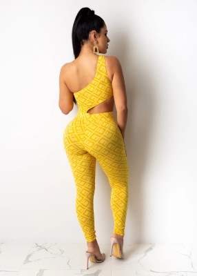 Sexy Two Piece Print Club Jumpsuit