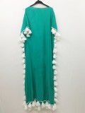 Summer Casual V-Neck Tassels Boho Dress