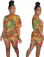 Summer Casual Two Piece Camou Shorts Set