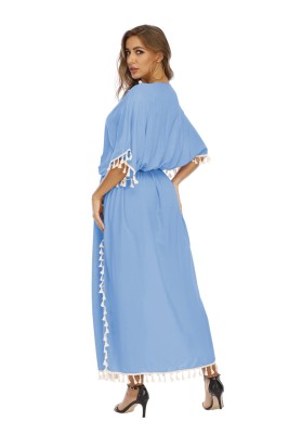 Summer Casual V-Neck Tassels Boho Dress