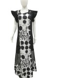 Summer White and Black Polka Long Maxi Dress