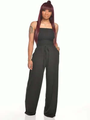 Sexy Strapless Sheer Loose Jumpsuit