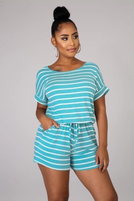 Summer Striped Rompers Pajama