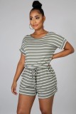 Summer Striped Rompers Pajama