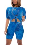 Summer Tie Dye Knot Shirt and Short Set