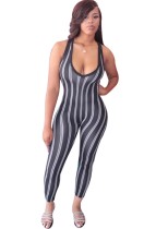 Sexy Stripes Sleeveless Bodycon Jumpsuit