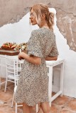 Summer V-Neck Print Short Casual Dress