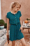 Summer O-Neck Plaid Short Dress