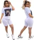 Summer Casual Print White Two Piece Short Set