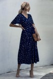 Summer V-Neck Polka Long Dress