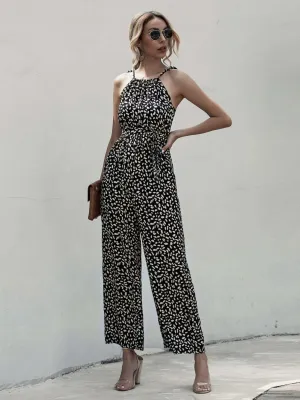 Summer Print Halter Classy Jumpsuit