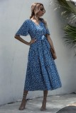 Summer V-Neck Floral Long Dress