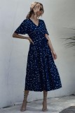 Summer V-Neck Polka Long Dress