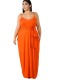 Plus Size Casual Plain Strap Long Maxi Dress