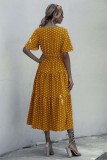 Summer V-Neck Polka Long Dress