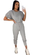Summer Casual Blank Two Piece Pants Leisure Suit