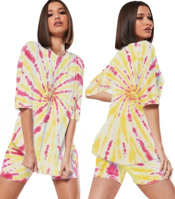 Summer Tie Dye Two Piece Shorts Set