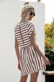 Summer Stripes O-Neck Short Casual Dress