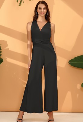 Formal Sheer Sleeveless Flare Jumpsuit