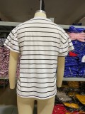 Summer White Stripes V-Neck Shirt