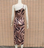 Sexy Leopard Strap Mini Club Dress