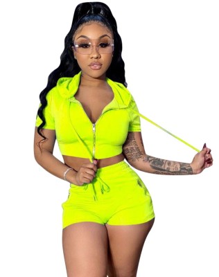 Summer Sporty Two Piece Short Hoody Tracksuit