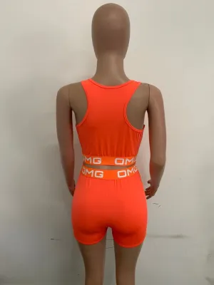 Summer Sports Fitness Two Piece Shorts Set