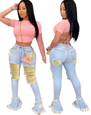 Summer Ripped Stylish Flare Jeans