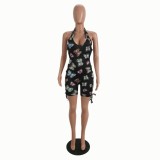 Sexy Lace Up Butterfly Bodycon Rompers