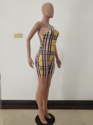 Sexy Straps Plaid Bodycon Rompers