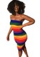 Sexy Multi-Color Tube Dress