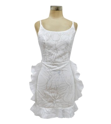 White Floral Straps Mermaid Short Dress