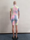 Sexy Tie Dye Two Piece Shorts Set