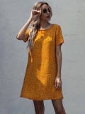 Summer Dot Print A-Line Short Dress