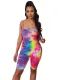 Sexy Tie Dye Straps Bodycon Rompers