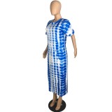 Summer Tie Dye Slit Long Dress