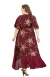 Plus Size Summer Floral Wrapped Long Dress
