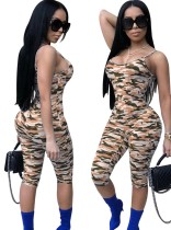 Sexy Camou Strap Bodycon Jumpsuit