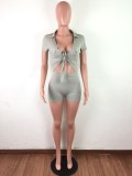 Summer Sexy Knot Bodycon Rompers with Face Cover