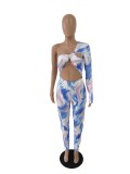 Tie Dye Sexy One Shoulder Party Jumpsuit