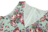 Summer Sleeveless Floral V-Neck Long Dress