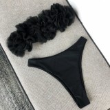 Sexy Two Piece Flower Bandeau Swimwear