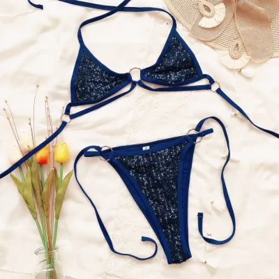 Sexy Two Piece Sequins Swimwear