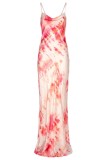 Tie Dye Elegant Halter Long Dress