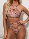 Sexy Two Piece Snake Skin Halter Swimwear