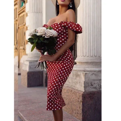 Summer Vintage Polka Midi Dress